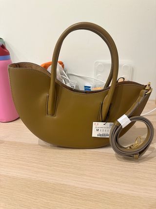 Bolso de mano y hombro marrón/verde