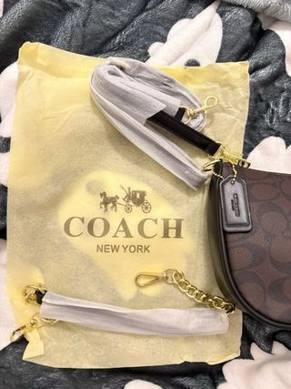 Bolso Coach Marrón y Dorado