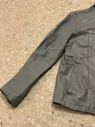 Giacca pelle vintage azzurra taglia M