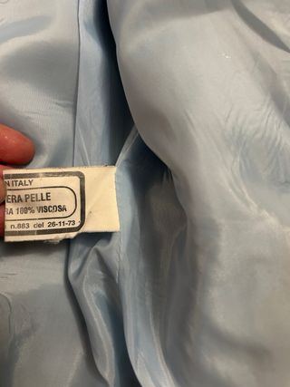 Giacca pelle vintage azzurra taglia M