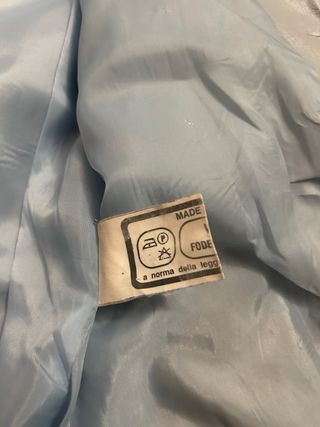 Giacca pelle vintage azzurra taglia M