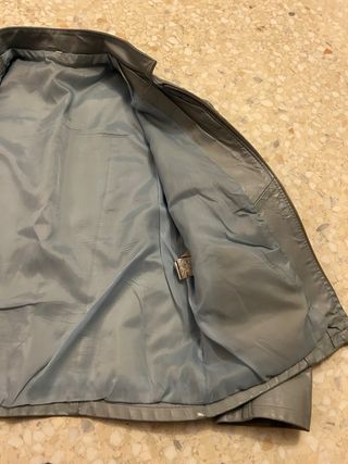 Giacca pelle vintage azzurra taglia M