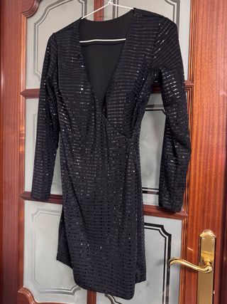 Vestido negro lentejuelas fiesta