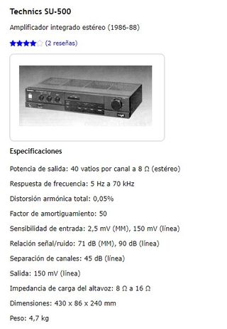 TECHNICS SU-500 -395- amplificador