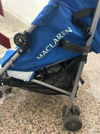 Silla de paseo gemelar azul