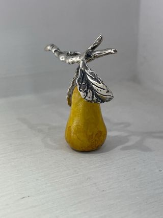 Miniatura decorativa pera ramo in argento 925
