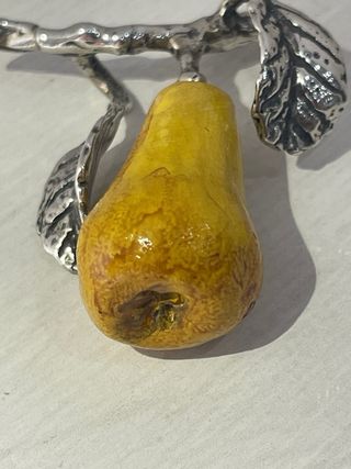 Miniatura decorativa pera ramo in argento 925