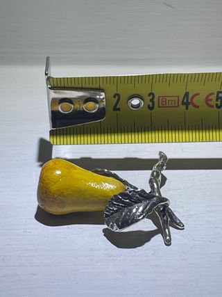 Miniatura decorativa pera ramo in argento 925