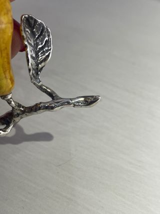 Miniatura decorativa pera ramo in argento 925