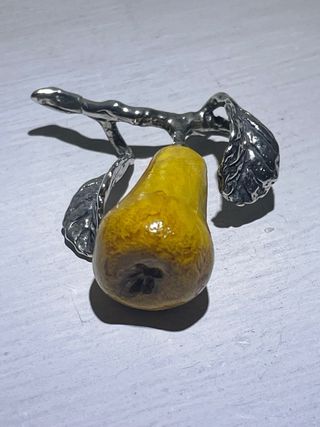 Miniatura decorativa pera ramo in argento 925
