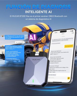 MUCAR BT200 MAX AI,  Diagnosis Coche Multimarca