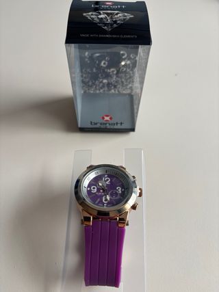Reloj Brenatt Mujer Morado Nuevo Caja