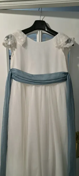 Vestido Comunión Talla 130 Blanco y Azul