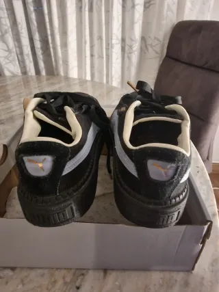 Zapatillas Puma Plataforma Trace Negras Doradas