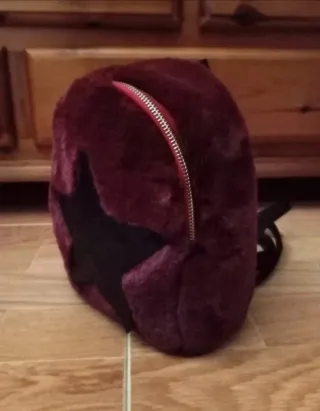 Bolso Mochila de peluche extra suave Burdeos NUEVO