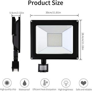 Foco LED 100W con Sensor Movimiento 3000K