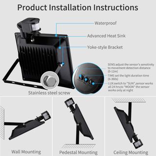 Foco LED 100W con Sensor Movimiento 3000K