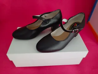 Zapatos Flamenca Hebilla Negros Talla 36