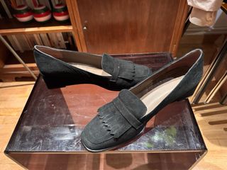 Mocasines cuña ante negro Talla 42