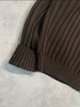 Chaqueta Jersey Marrón Cremallera