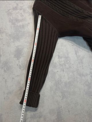 Chaqueta Jersey Marrón Cremallera