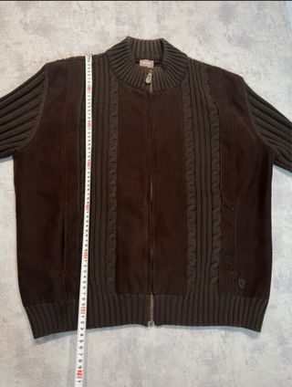 Chaqueta Jersey Marrón Cremallera