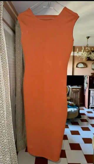 Vestido hombreras Zara Midi Espalda Descubierta