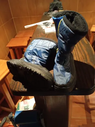 Botas de nieve hombre negras y azules