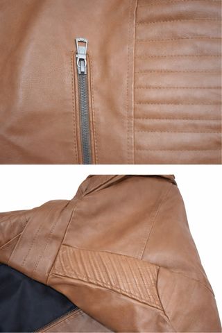 Chaqueta de cuero marrón