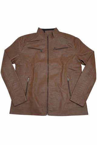 Chaqueta de cuero marrón