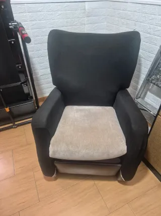 Poltrona relax in tessuto e similpelle