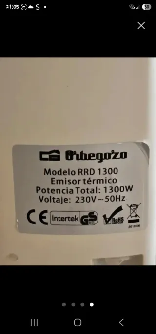 Radiador Eléctrico Bajo Consumo