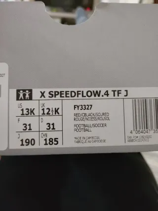 Botas de fútbol rojas Adidas Talla 31