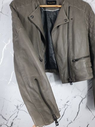 Massimo Dutti Chaqueta Biker 100% Piel