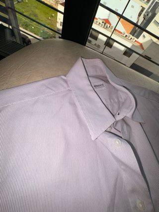 Camisas Armani Hombre Azul y Blanco