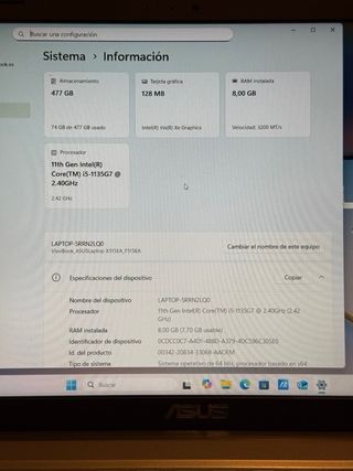 Portátil ASUS Gris/Plateado