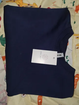 Camiseta de algodón azul