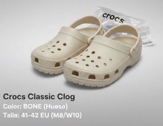 Crocs Classic Clog Bone Talla 41/42 Nuevas!