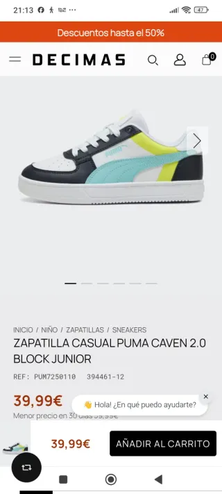 Zapatillas Puma Casuales un 38 pero pequeño.