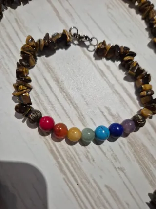 Conjunto Ojo de Tigre Chakra Collar Pulsera