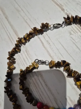 Conjunto Ojo de Tigre Chakra Collar Pulsera
