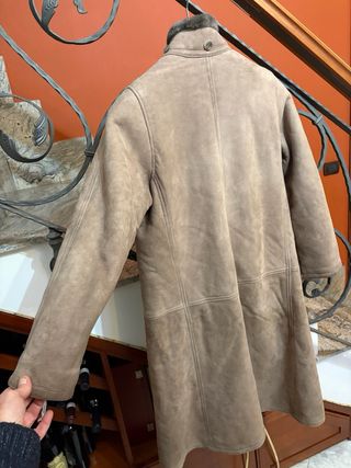 Cappotto Montone Shearling Vera Pelle Scamosciata