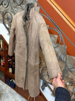 Cappotto Montone Shearling Vera Pelle Scamosciata