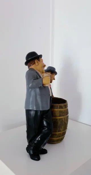 OLIVER HARDY (EL GORDO) STAN LAUREL (EL FLACO) - Figura vintage in fibra di vetro