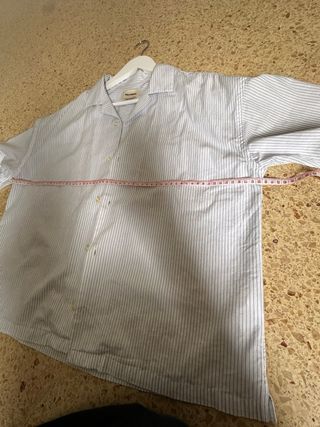 Camisa Pinstripe Azul Claro Pull&Bear