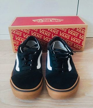 Vans Old Skool Negras Goma Marrón Talla 38.5