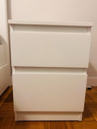 Comodino IKEA MALM con 2 cassetti bianco