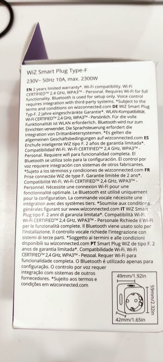 Enchufe Inteligente WiZ Tipo F