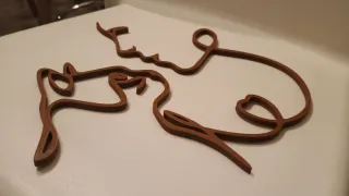 Decorazione parete gatto e donna line art marrone