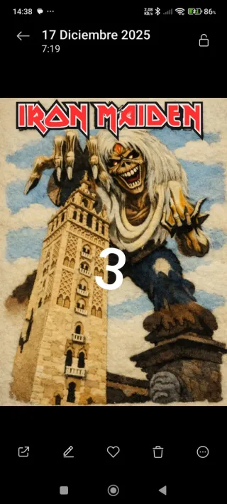 Camiseta Iron Maiden Sevilla Talla XXXL